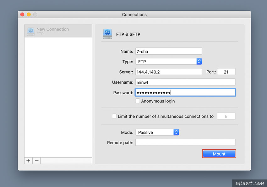 梅問題-CloudMounter 一套可將FTP與雲端空間，變成MAC中的網路硬碟存取超方便，甚至還可使用同步指令