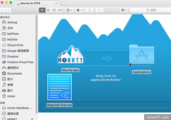 梅問題－Mounty for NTFS 免費軟體，讓MAC可以正常的讀寫NTFS格式