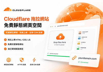 Cloudflare Drop 拖曳就能部署網站，還可綁定網域與SSL