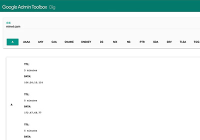 Google Toolbox Dig 線上 DNS 查詢器：免輸指令，簡單快速查詢 DNS 紀錄！