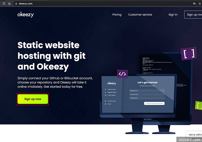 梅問題-Okeezy 支援PHP靜態網站空間，並連接git存儲庫立即部署網站