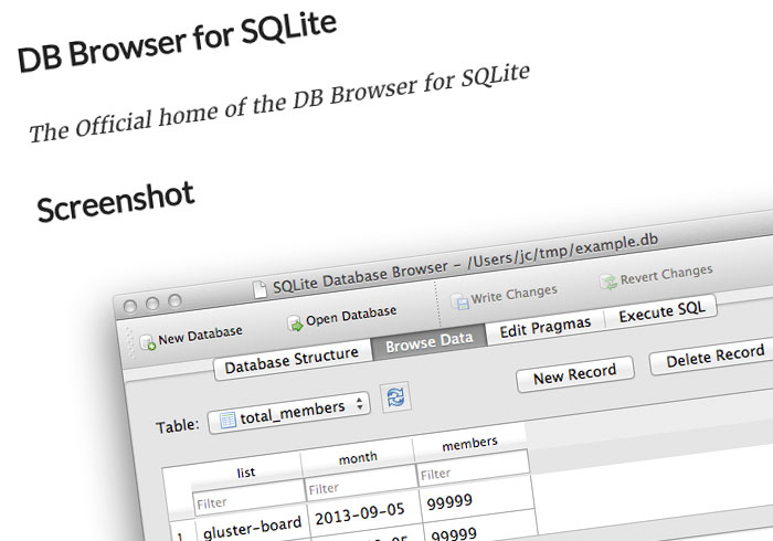 DB Browser for SQLite 視覺化的 SQLite 管理工具，新增、瀏覽資料超方便