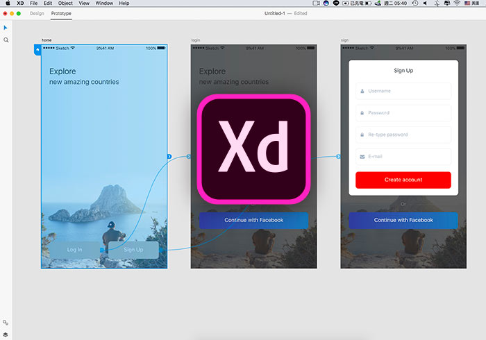 Adobe XD 專為Prototype原型設計而生，UX操作設計工具