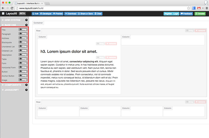 梅問題－《LayoutIt!》線上Bootstrap視覺化操作的版型編輯器