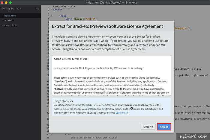 梅問題－Brackets 1.4版，支援PSD檔轉網頁，切版更快速