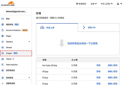 Cloudflare現在也推出圖床空間，10萬張圖片每月只要5美元，且圖片主機在台灣
