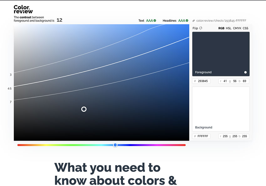 Color review 網頁配色符合WCAG規範，讓網頁閱讀起來更加舒服與輕鬆