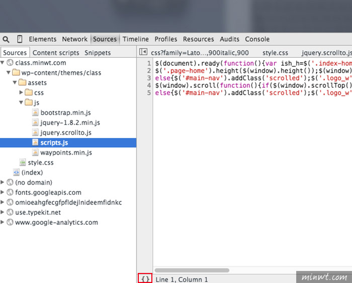 梅問題－Chrome瀏覽器一鍵將已壓縮的JS、CSS還原回來
