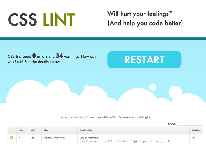 網設必備《CSS LINT》線上網頁CSS樣式檢查器