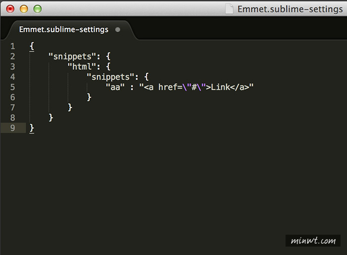 梅問題－《Sublime Text》自訂Emmet常用的網頁標籤語法並快速輸出
