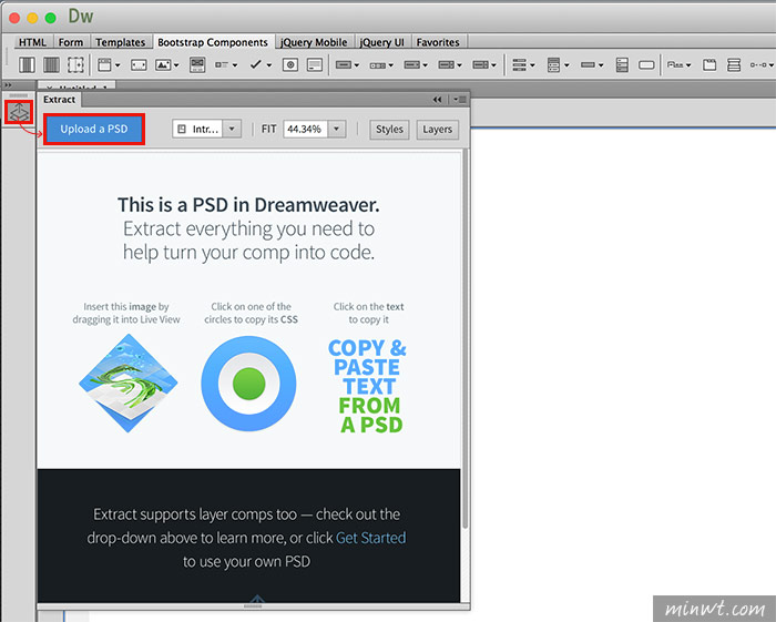 梅問題－Dreamweaver CC2015限定-與PSD檔更緊密結合，網頁切版排版更快速
