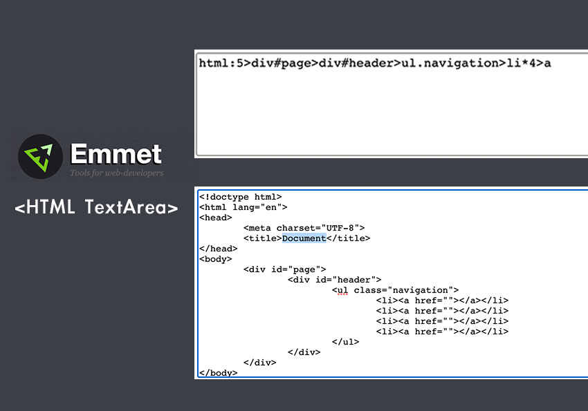 Emmet外掛模組，整合TinyMCE編輯器，讓網頁也可使用Emmet快速產生HTML與CSS原始碼