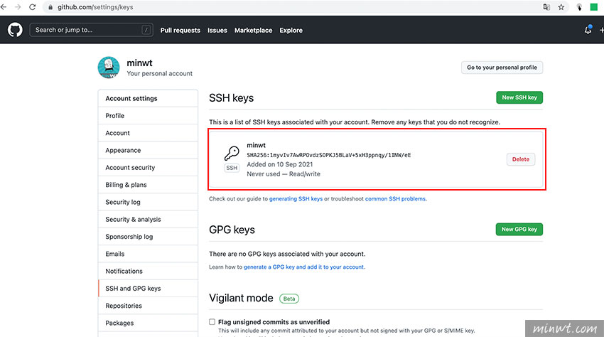 梅問題-GitHub 將不再支援以帳密的方式登入改採SSH，如何在GitHub配置SSH KEY