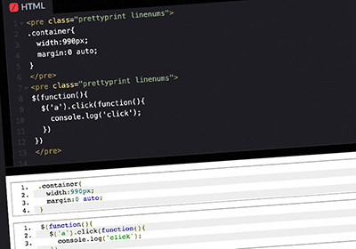Google Code Prettify 會自動判斷原始碼，並顯示高亮效果教學