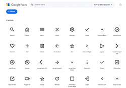 Google Fonts推出Material Icons圖示字型，可設定圖示線條的粗細變化與風格