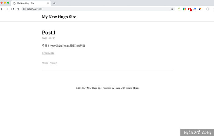 梅問題－Hugo 具備有佈景主題，快速打造HTML靜態網站(內建Sitemap)