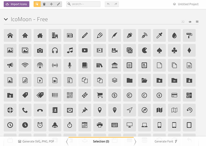 網設必備《IcoMoon》icon轉Font整合平台要多少下載多少