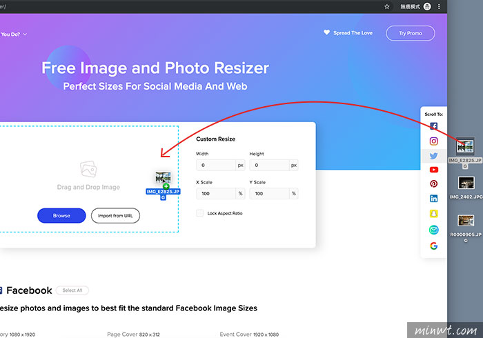 梅問題-Image Resizer 線上社群圖片產生器，只需將照片拖拉立即產生
