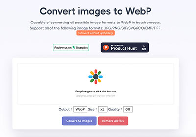 AnyWebP 免上傳拖曳照片，一鍵批次將JPG／PNG檔轉換成WebP