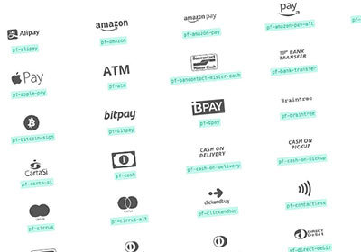 PaymentFont 收錄當前較夯的支付Pay圖示(IconFont)，可直接引用至電商頁面中