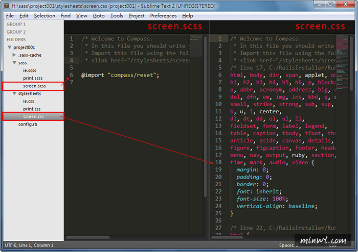 梅問題-Sublime Text2安裝SASS開發環境有效縮短CSS撰寫時間