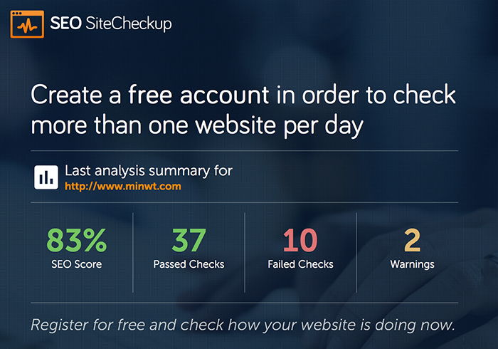SEO SiteCheckup 線上幫網站SEO打分數，並檢測網站SEO的優化狀況