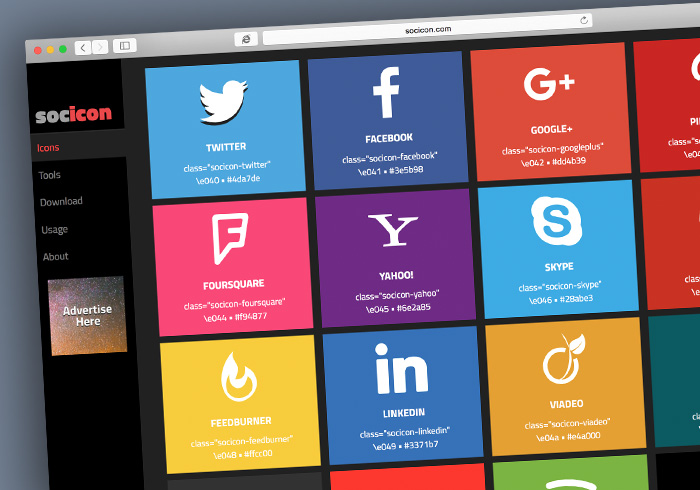 「Social Icons」收錄所有社群、系統、平台的向量圖示與標準色一次到位