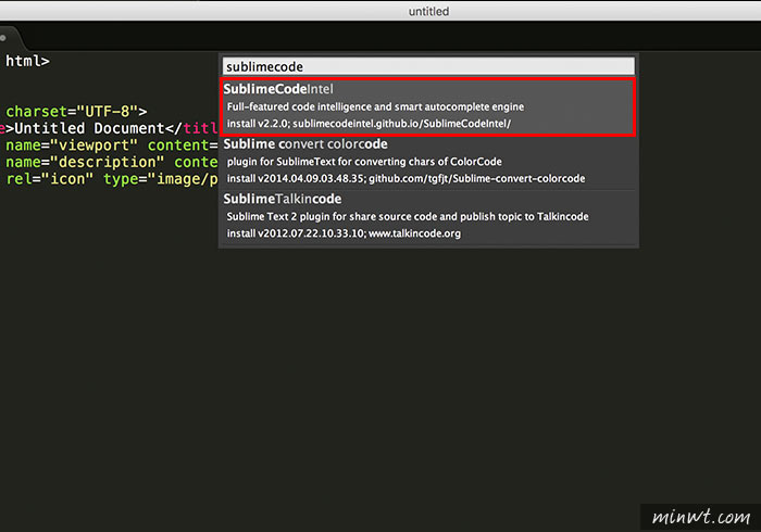 梅問題－Sublime Text外掛－SublimeCodeIntel讓Sublime使用程式片段時，自動跳出提示詞