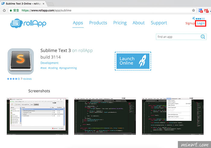 梅問題－Sublime Text 3 Online線上版，免安裝！打開瀏覽器立即就可使用