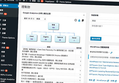 「Google Analytics Dashboard for WP」在WordPress後台就能即時預覽Google Analytics分析數據